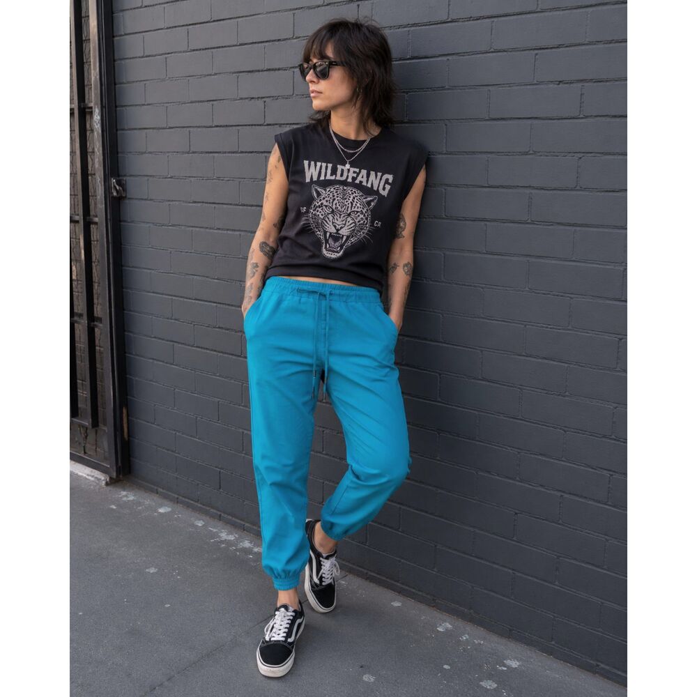 WILDFANG Blue The Empower Drawstring Jogger Pants Trousers   Women's Size Medium